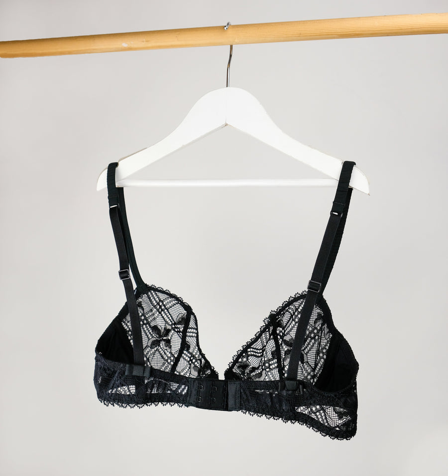 Plaid mesh bra [Black] – The Pantry Underwear