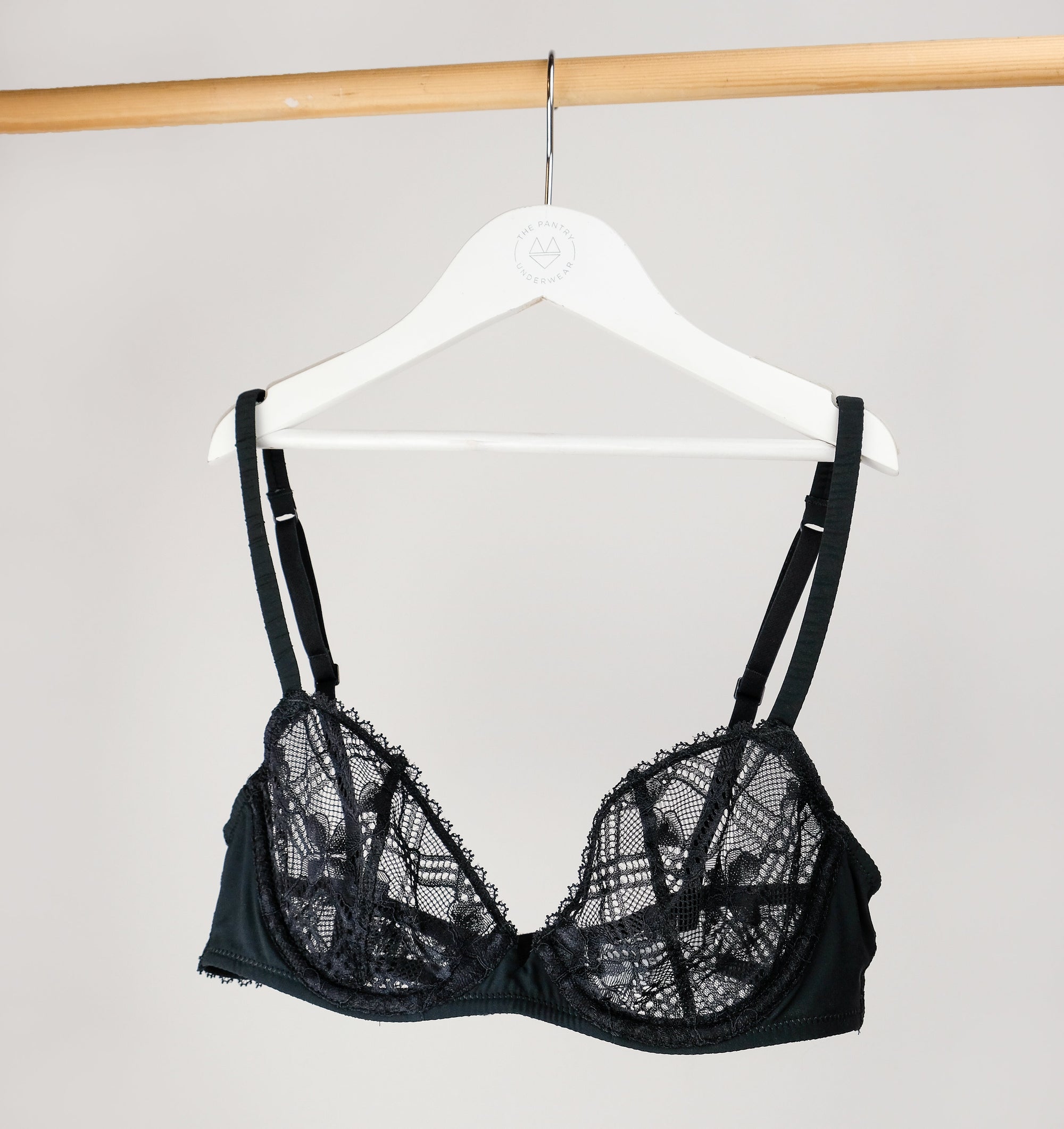Plaid mesh bra [Black] Bras Simone 