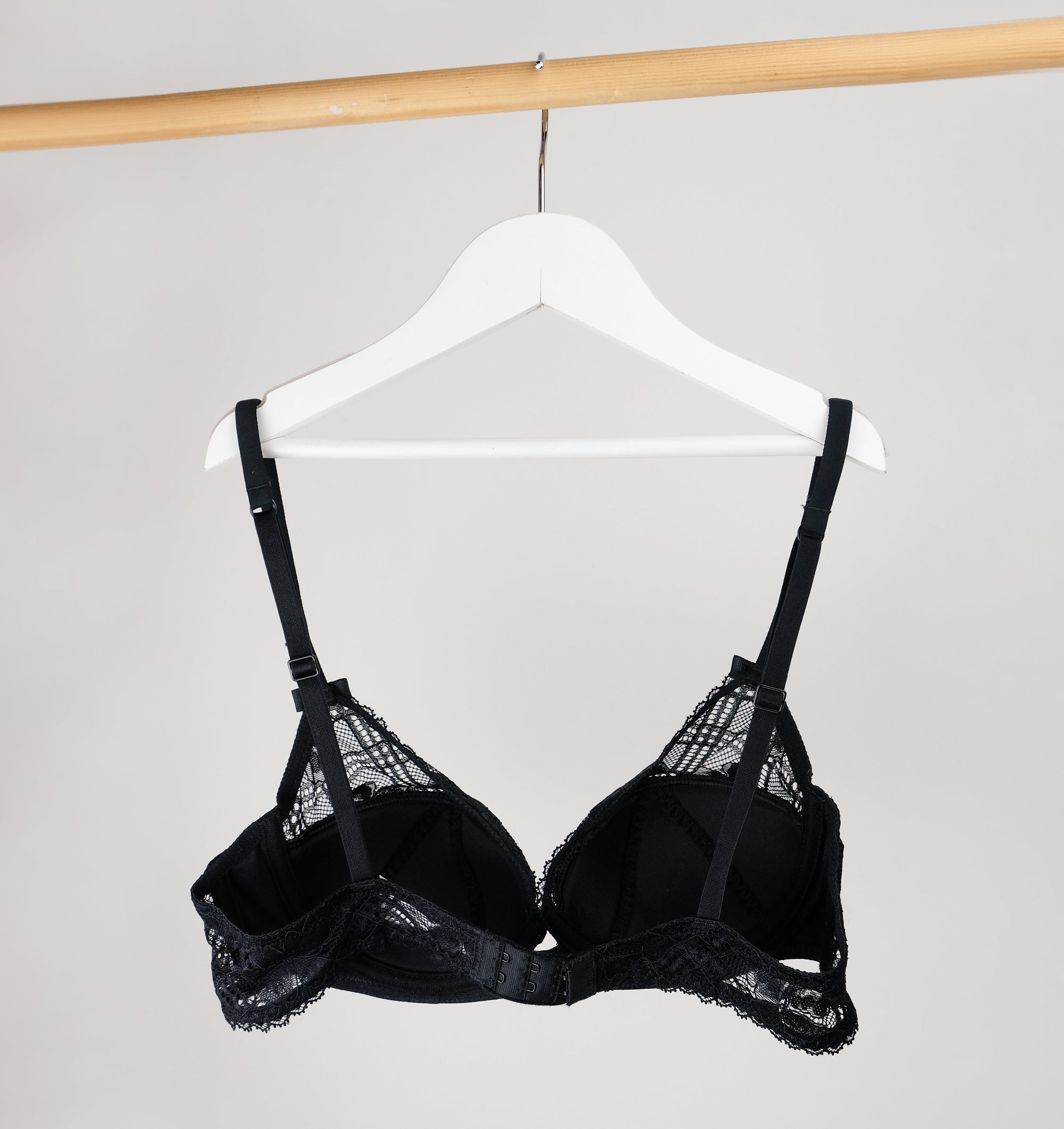 Plaid mesh push up bra [Black] Bras Simone 
