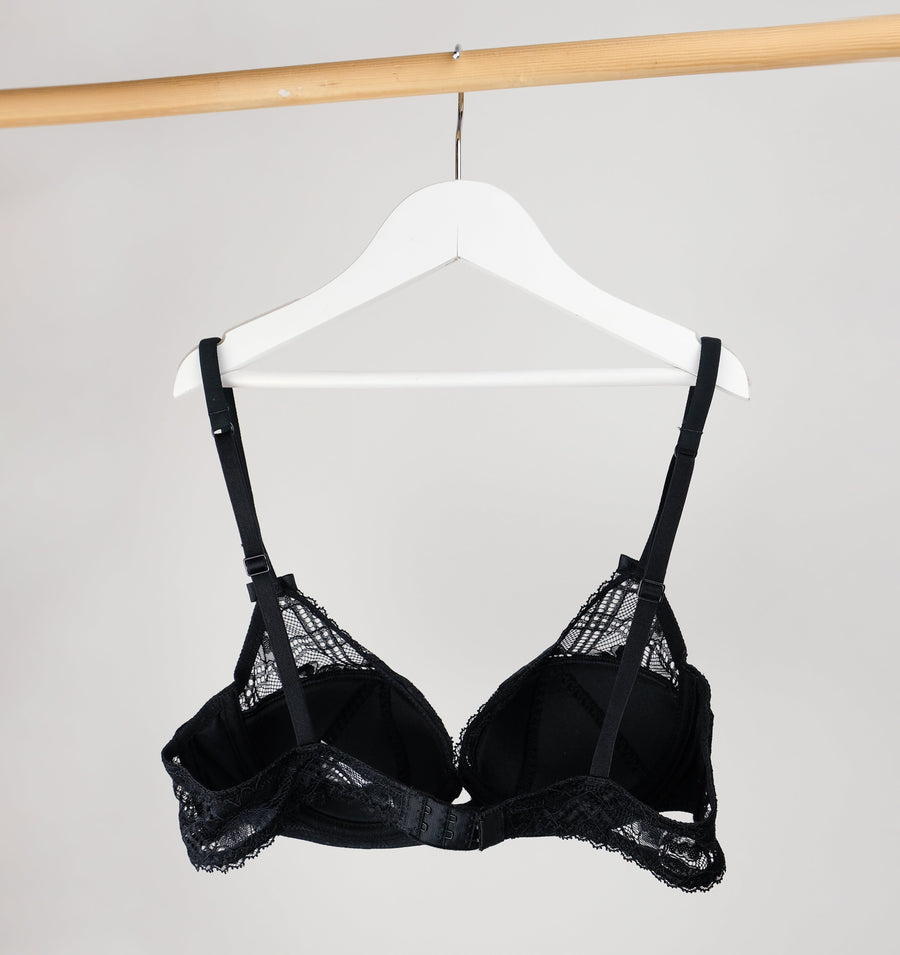 Plaid mesh push up bra [Black] – The Pantry Underwear