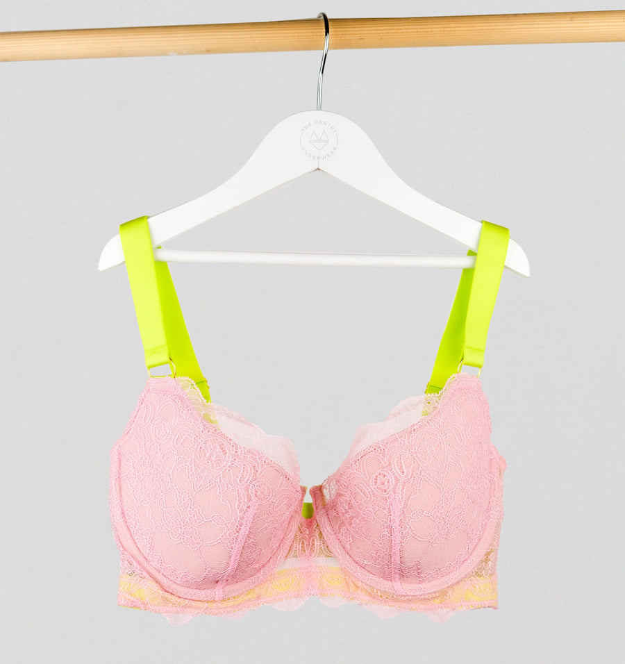Blossom mesh w. pink & lemon padded balconette bra – The Pantry