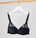 Plaid mesh push up bra [Black] Bras Simone 