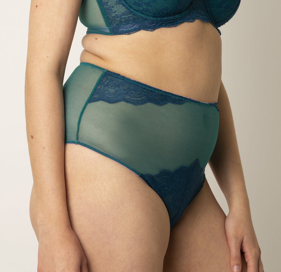 Peacock Lace High Waisted Knickers