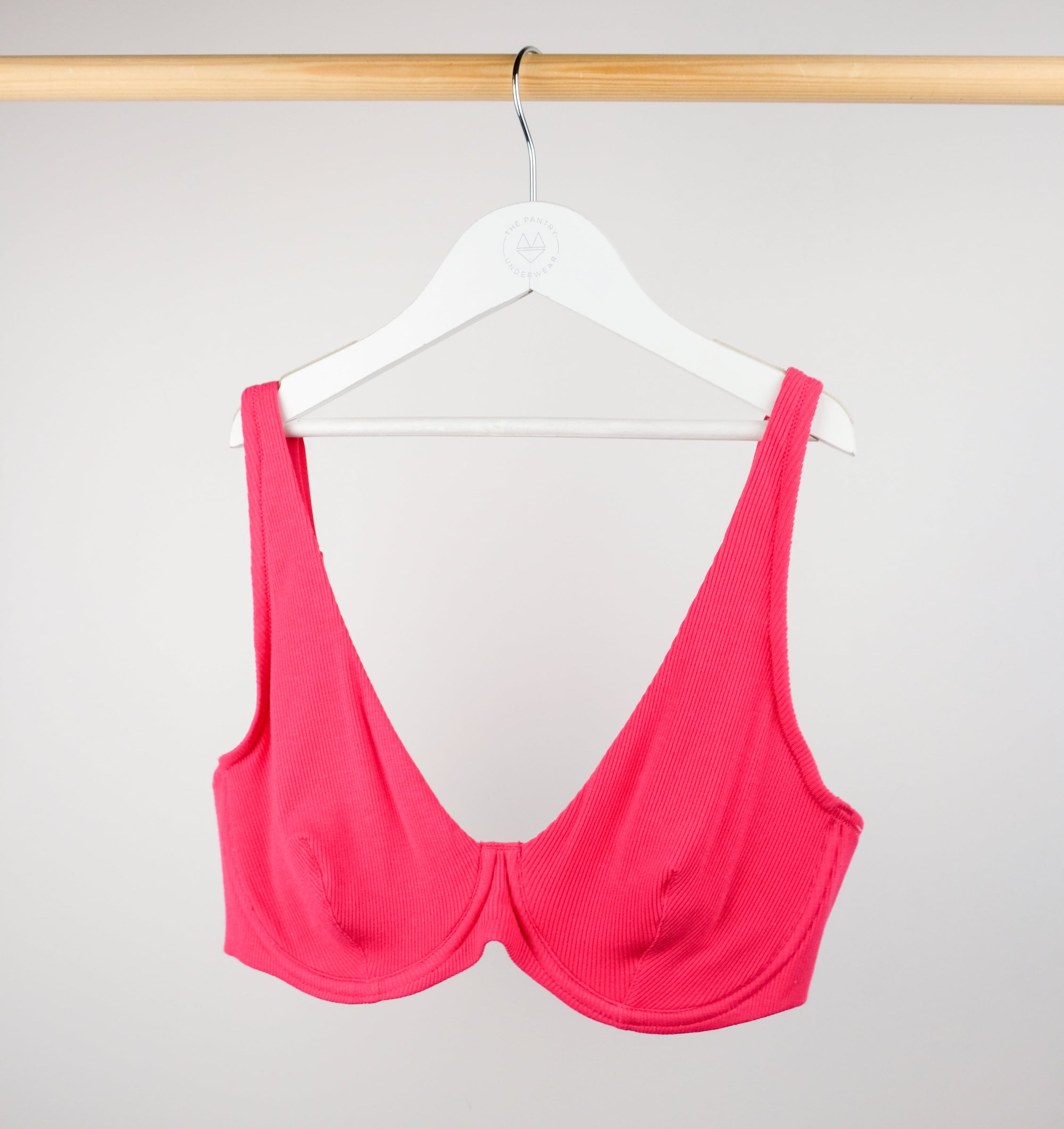 Ribbed modal & cotton high apex plunge [Fuchsia] Bras Simone 