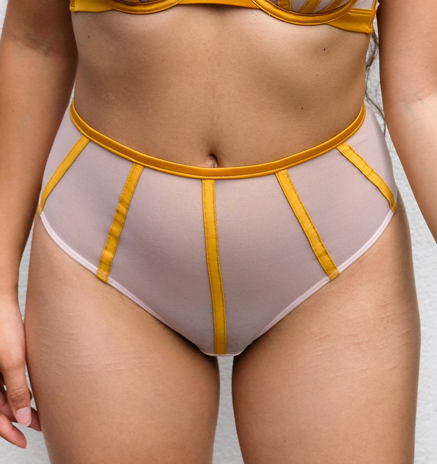 Satin contour seamless shorty [Blush & Saffron] Bottoms The Pantry Underwear 