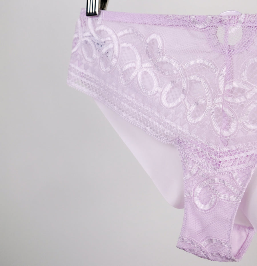 Patterned lace shorty [Lilac] Bottoms Simone 