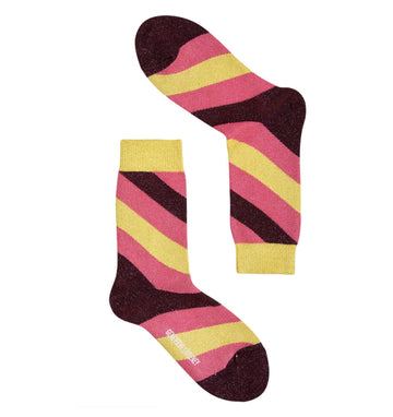 Sparkly striped sock [Yellow / Pink / Plum] Accessories Genevieve Sweeney 