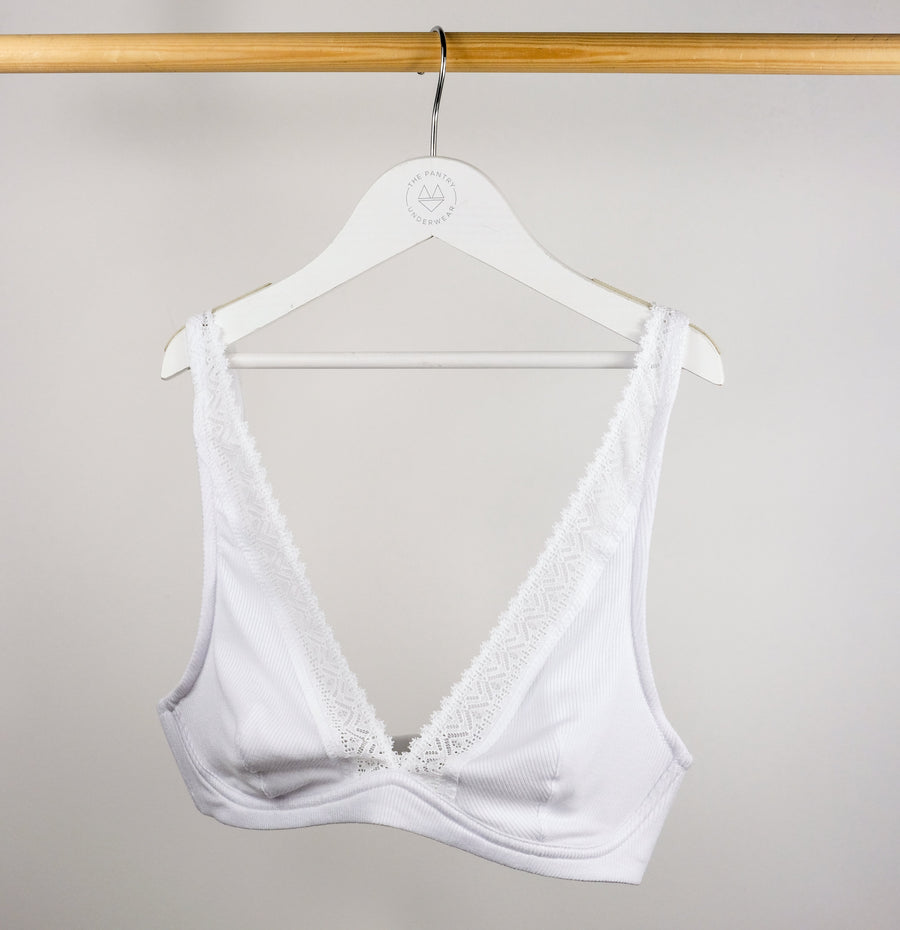 Ribbed modal structured triangle [Chalk] Bras Simone 