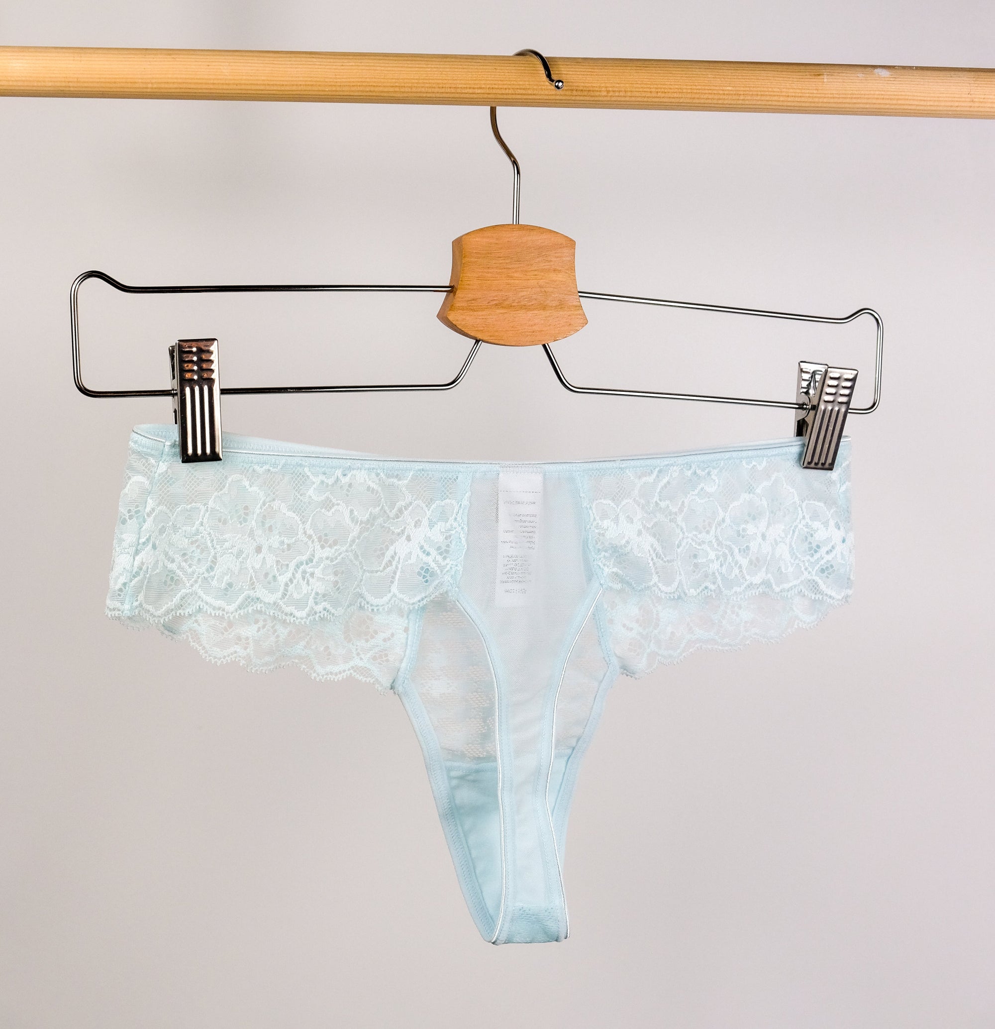 Houndstooth & floral lace thong [Aqua] Bottoms Panache 