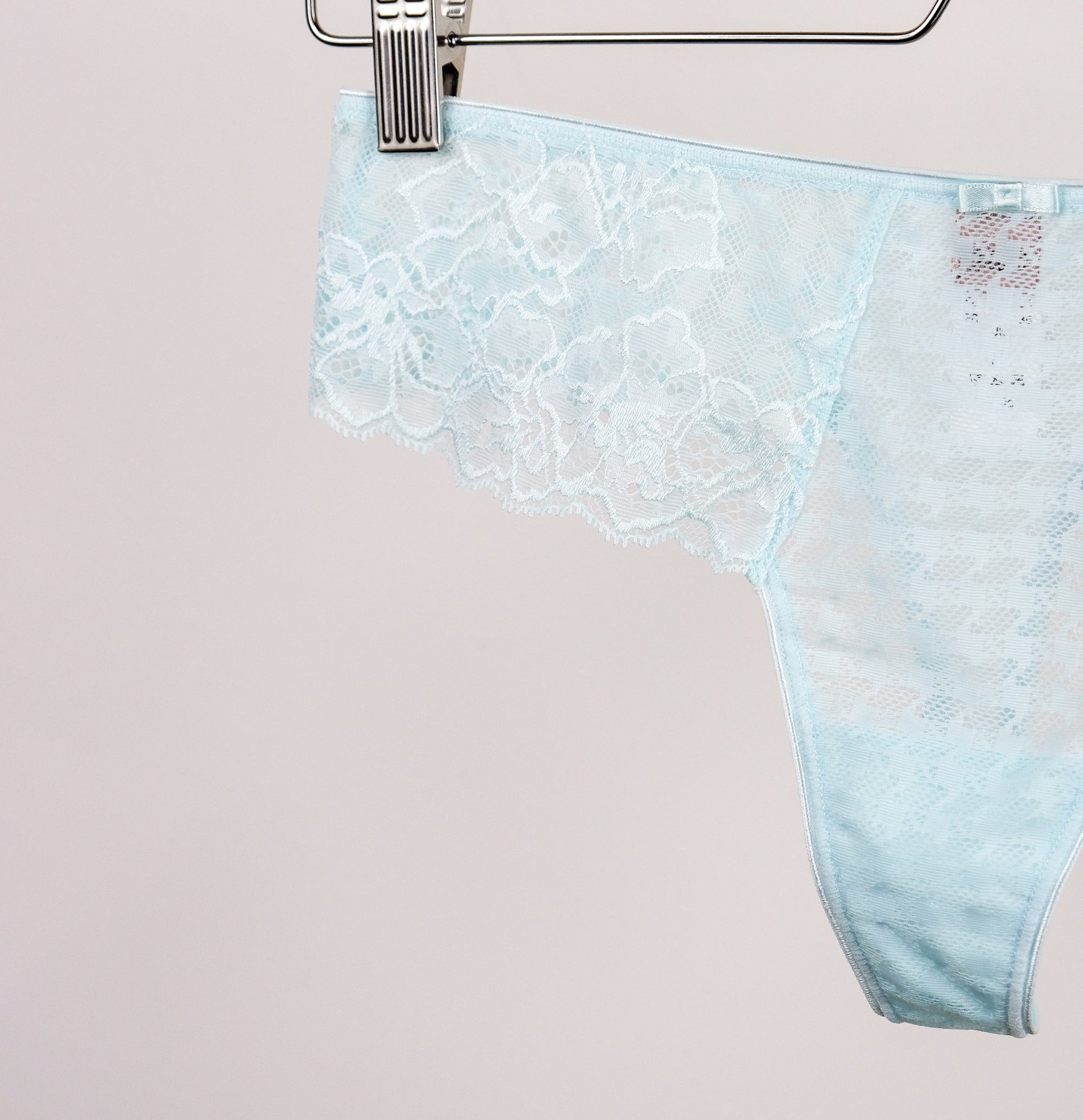 Houndstooth & floral lace thong [Aqua] Bottoms Panache 