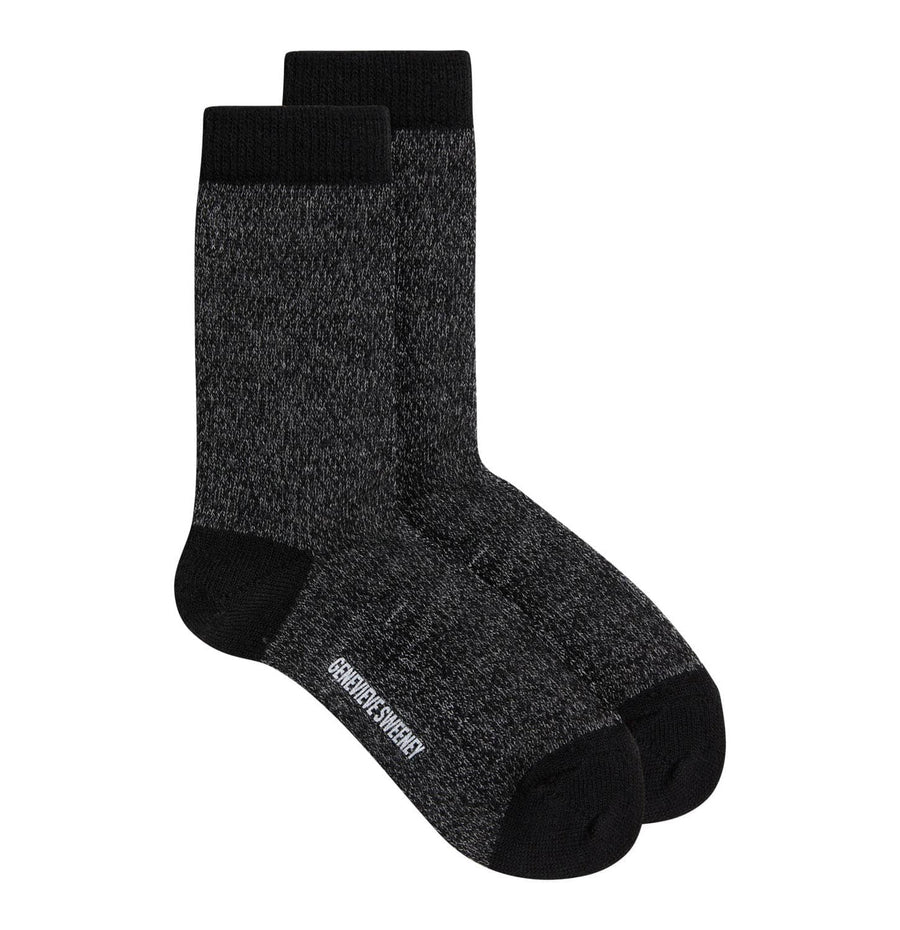 Twisted wool sock [Black / Grey] Accessories Genevieve Sweeney 