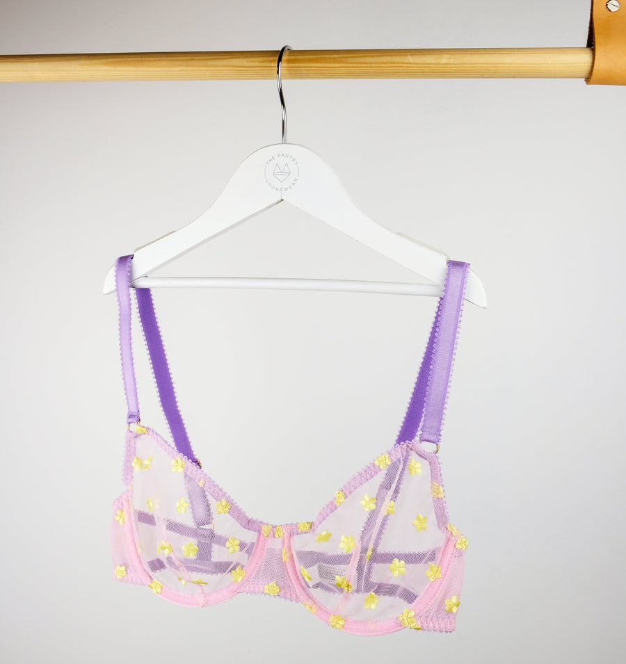 Purple daisy mesh underwire bra – The Pantry Underwear