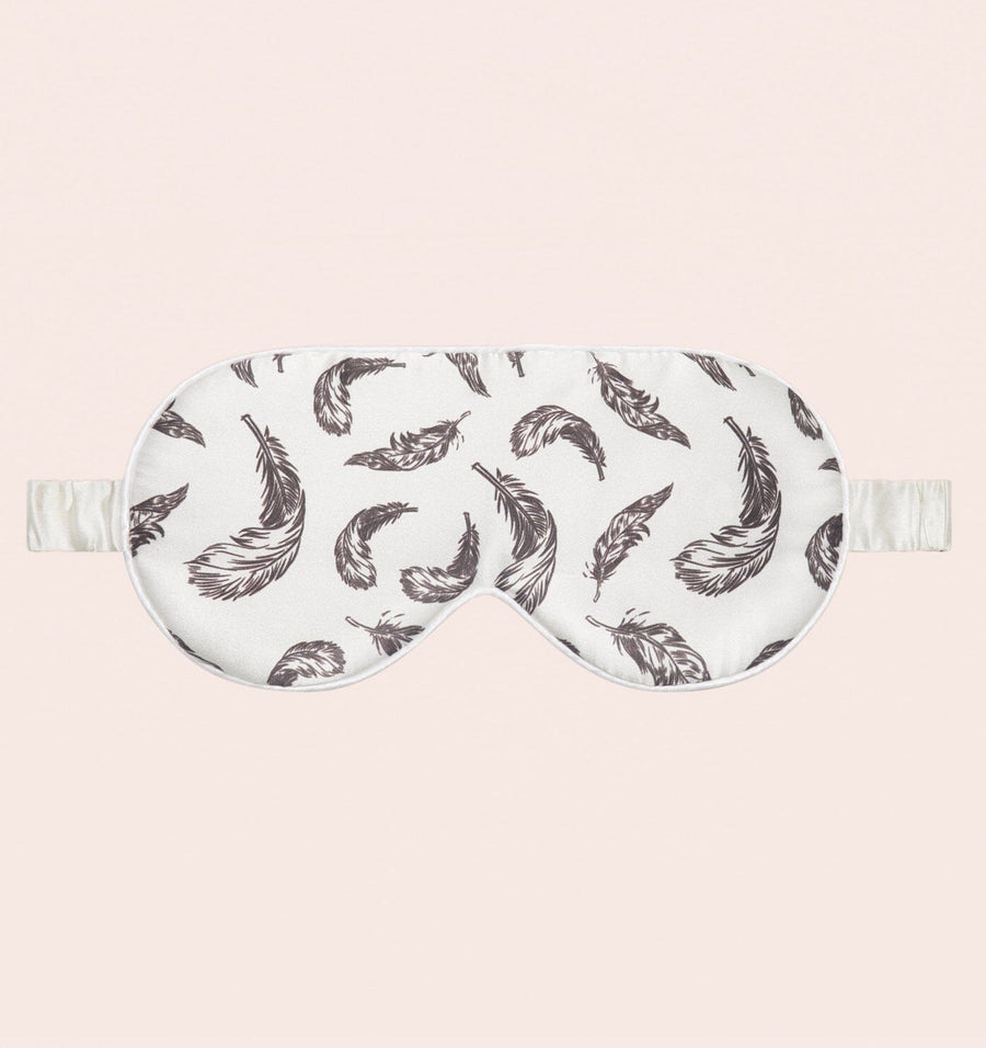 Silk patterned eye mask [ White/Black] Sleep Victoria Beau 